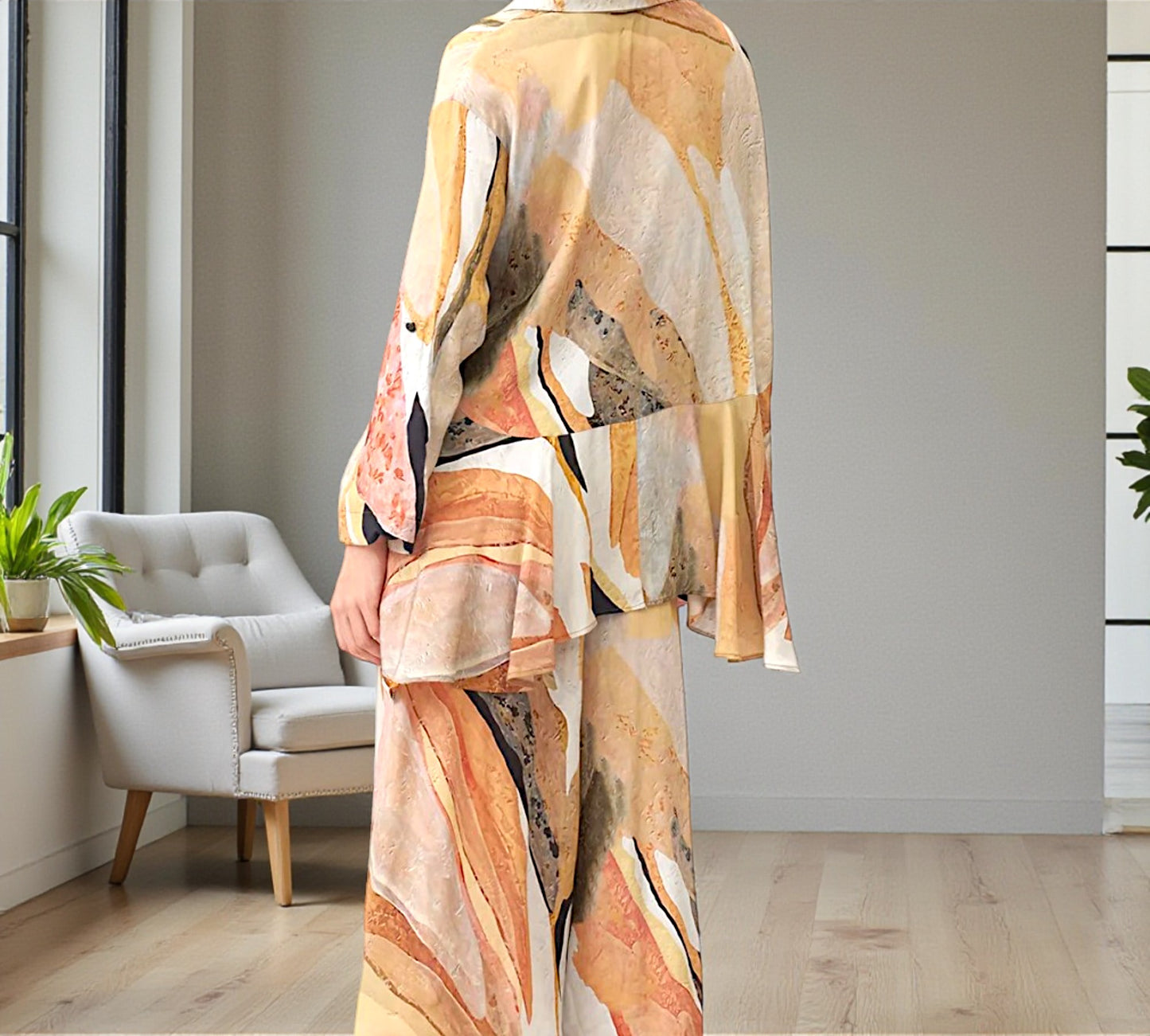 Bize Abstract Print Button-Down Shirt - Above the Crowd Boutique