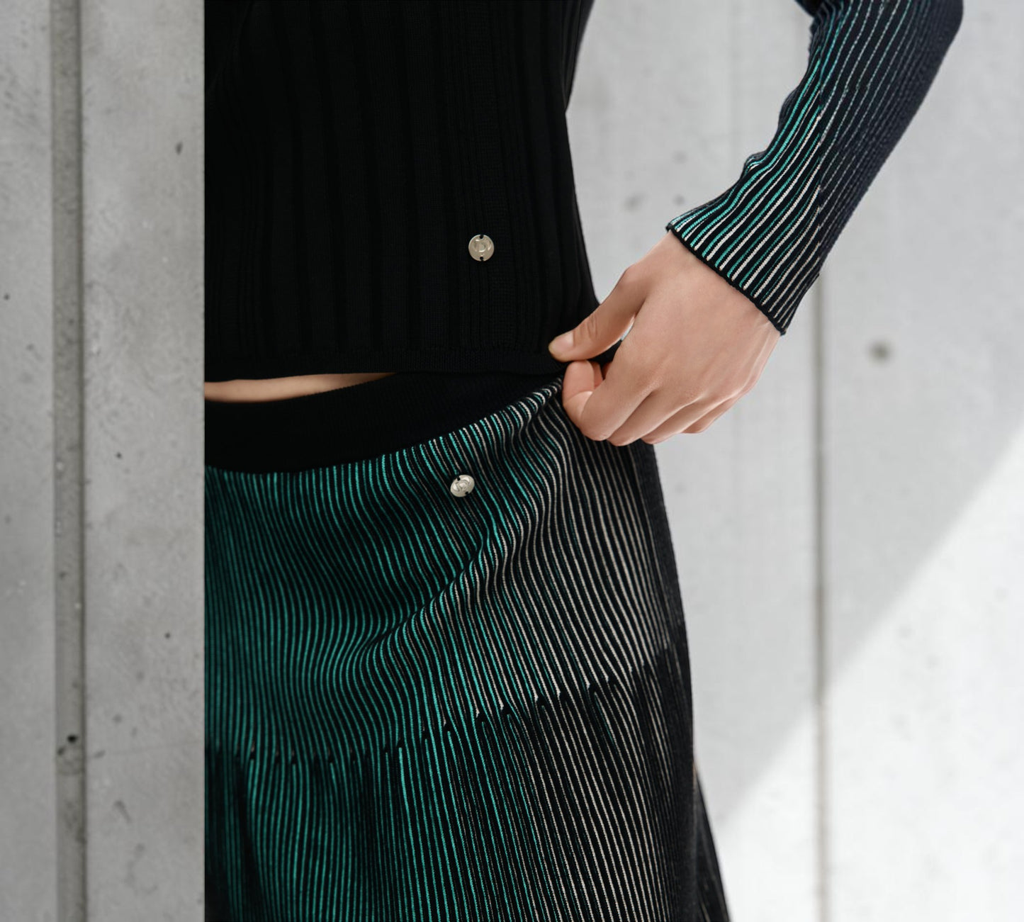 Ribbed Knit Sweater with Contrast Sleeves - Above the Crowd Boutique