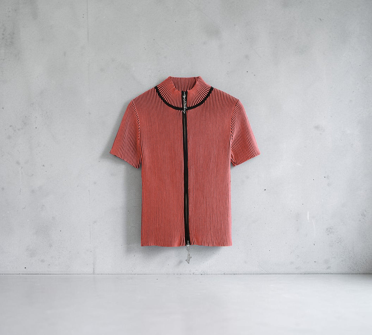 Ribbed Zip-Front Knit Top - Above the Crowd Boutique