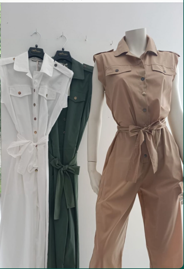 Carmen Milano Manhattan Cotton Overalls - Italian Sleeveless Jumpsuit Carmen Milano