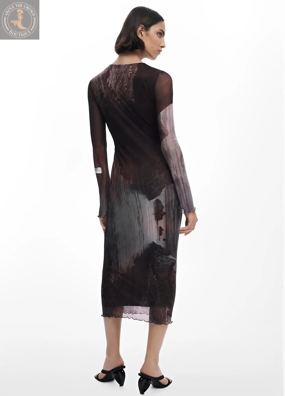 Desigual Artistic Abstract Long Sleeve Dress - Unique European Style Desigual