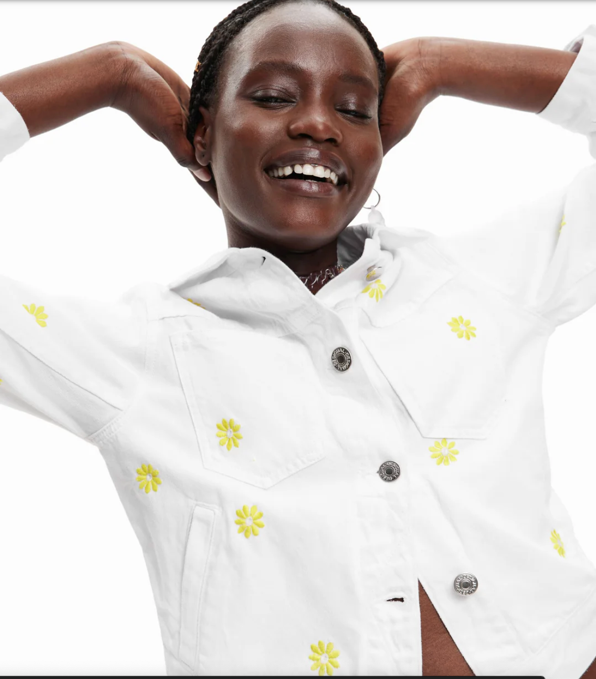 Desigual Jean Jacket XL - Floral Embroidered Denim, Unique European Style Desigual