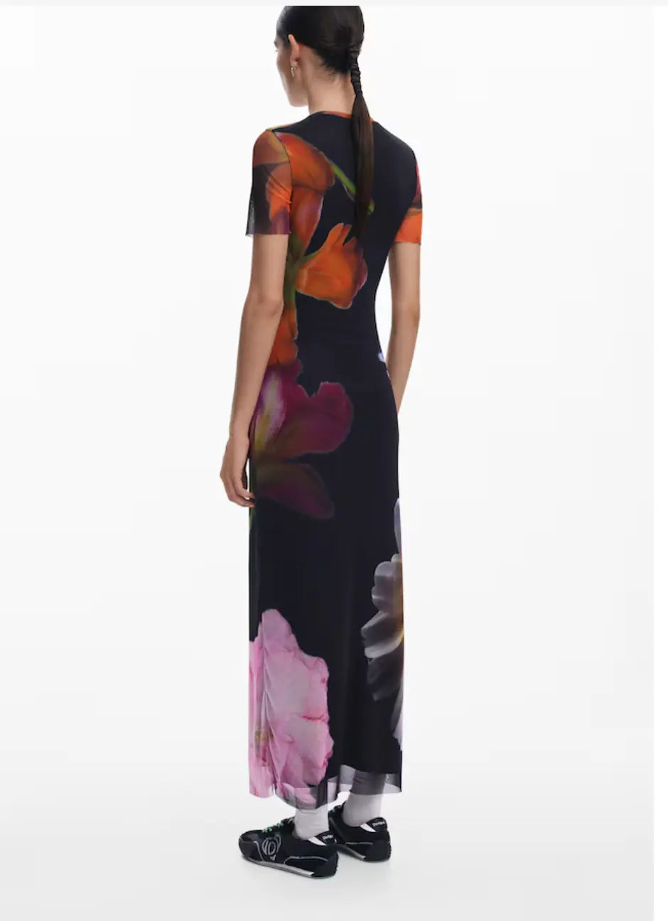 Desigual Roterdam Maxi Dress - Floral Print Sheath Dress - European Fashion Desigual
