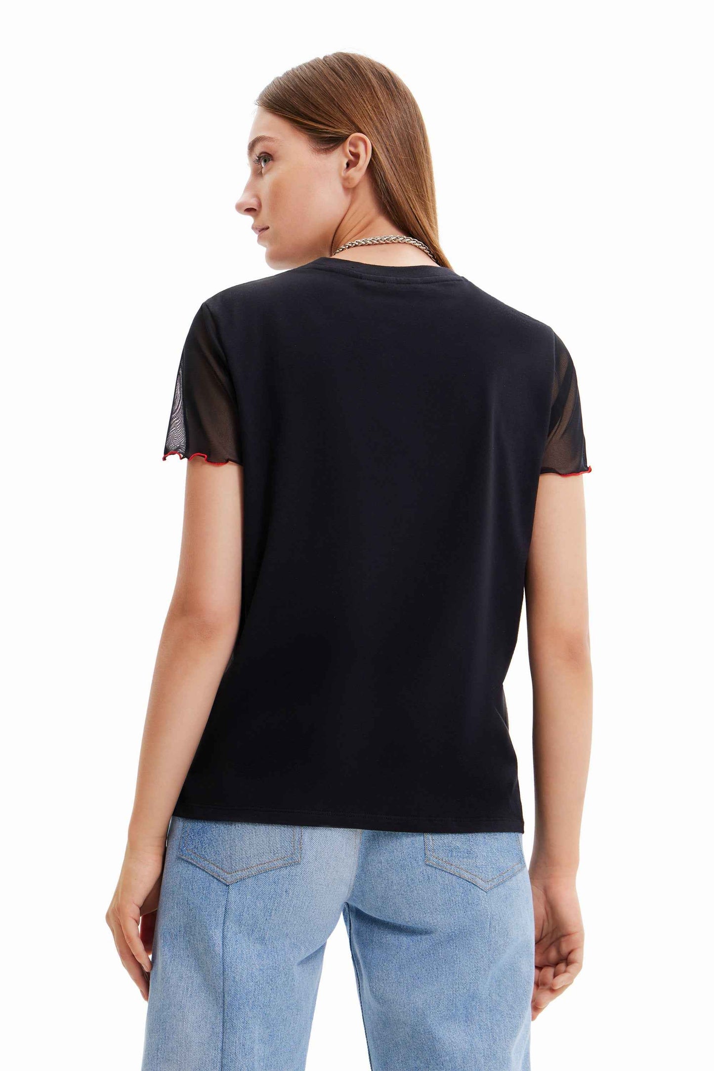 Desigual Women's Knit T-Shirt - Unique Print Short Sleeve Top - Express Your Style