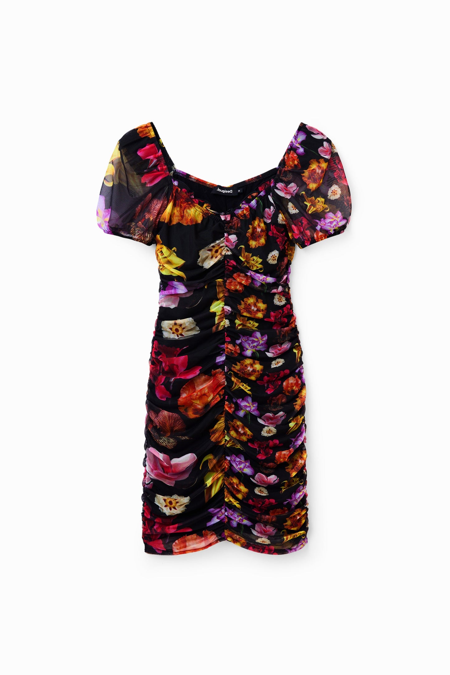 Desigual x Lacroix Floral Ruched Dress - Puff Sleeve Mini Dress - 23SWVK80 Desigual