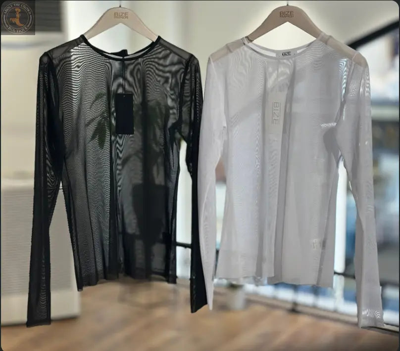 European Chic Sheer Long Sleeve Top by Bize Bize