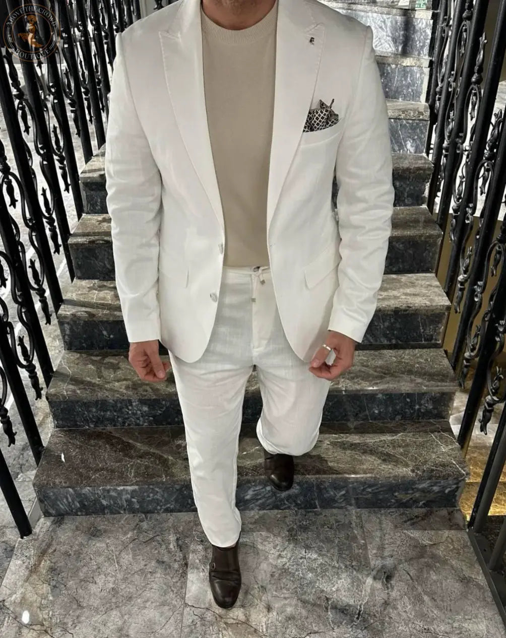 European Linen Suits for Men | Summer Wedding & Formal Wear White / 56 European Linen Suits for Men | Summer Wedding & Formal Wear White / 56