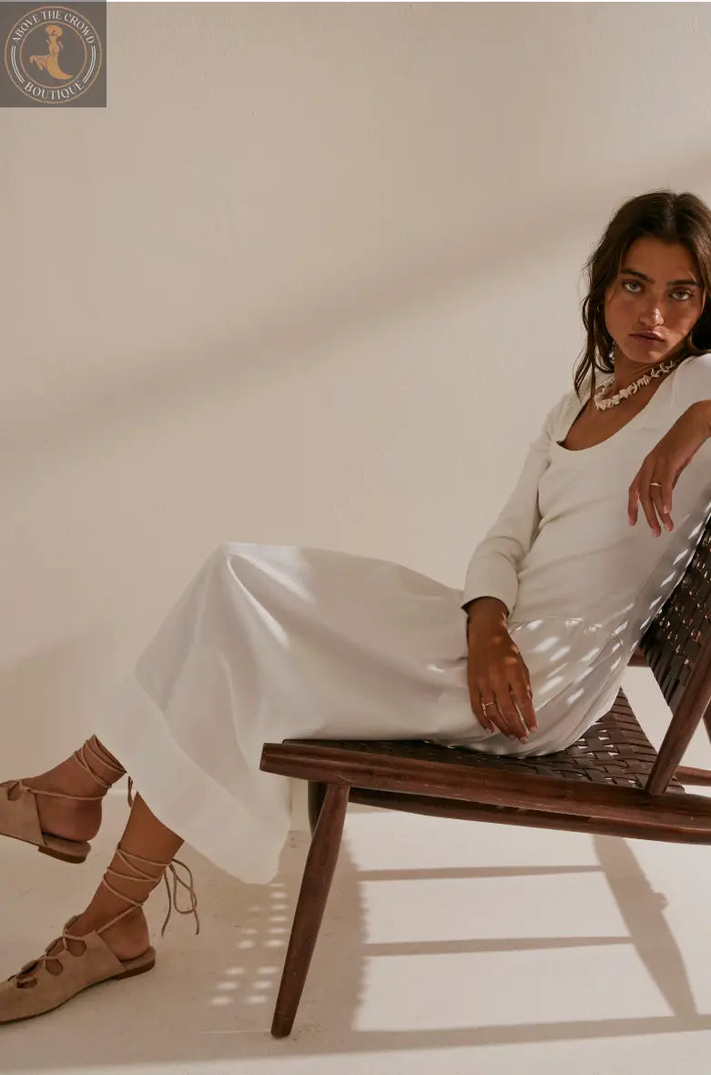 Free People Aelia White Boho Midi Dress - Effortless Style Free People