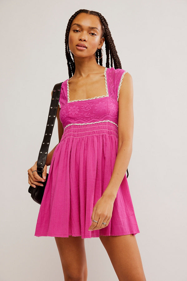 Free People Women's Heartland Mini Dress - Pink - Size Xl - Island Free People Women's Heartland Mini Dress - Pink - Size Xl - Island