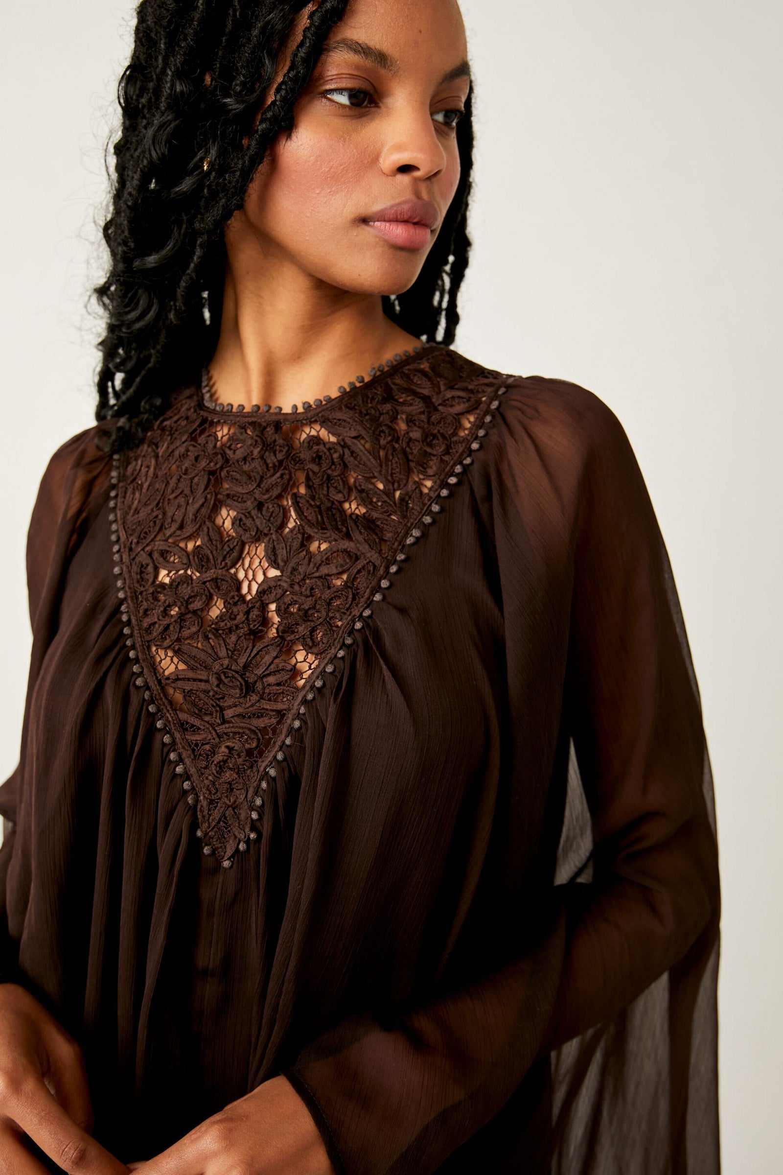 Free People Women's Sunshine Of Love Mini Long Sleeve Dress