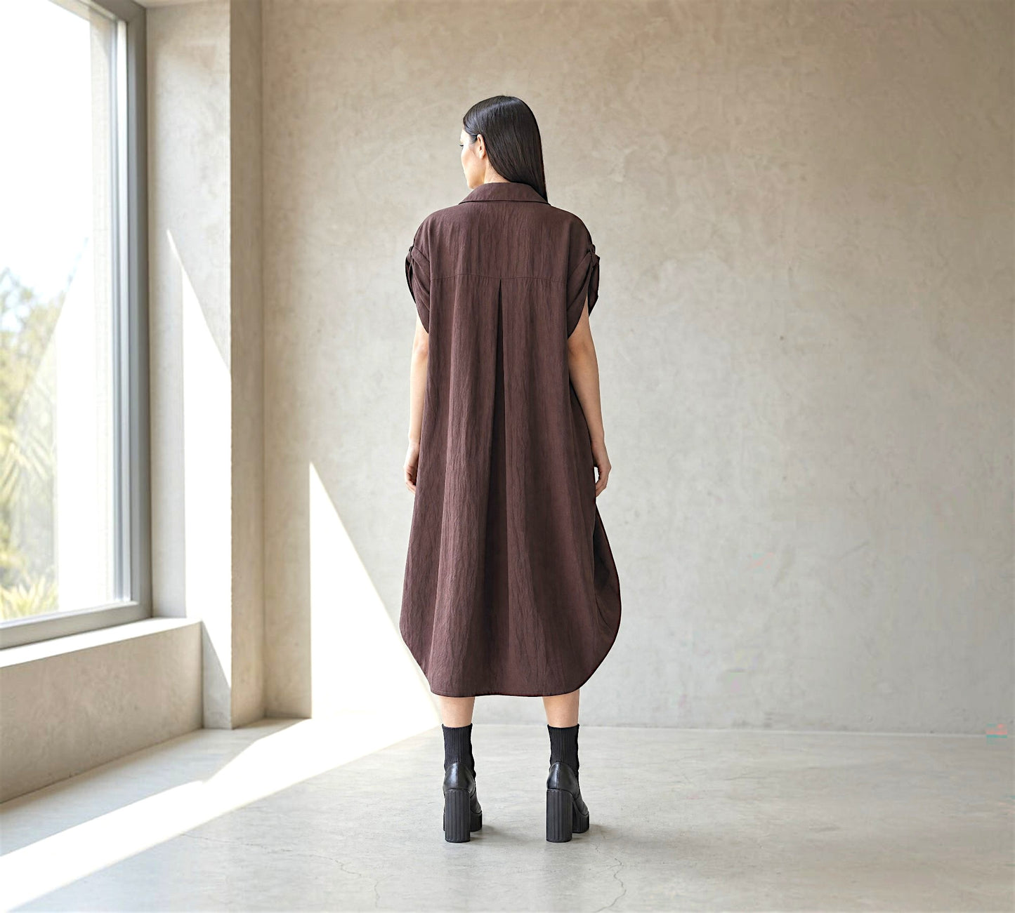 Oversized Cocoon Shirt Dress - Above the Crowd Boutique