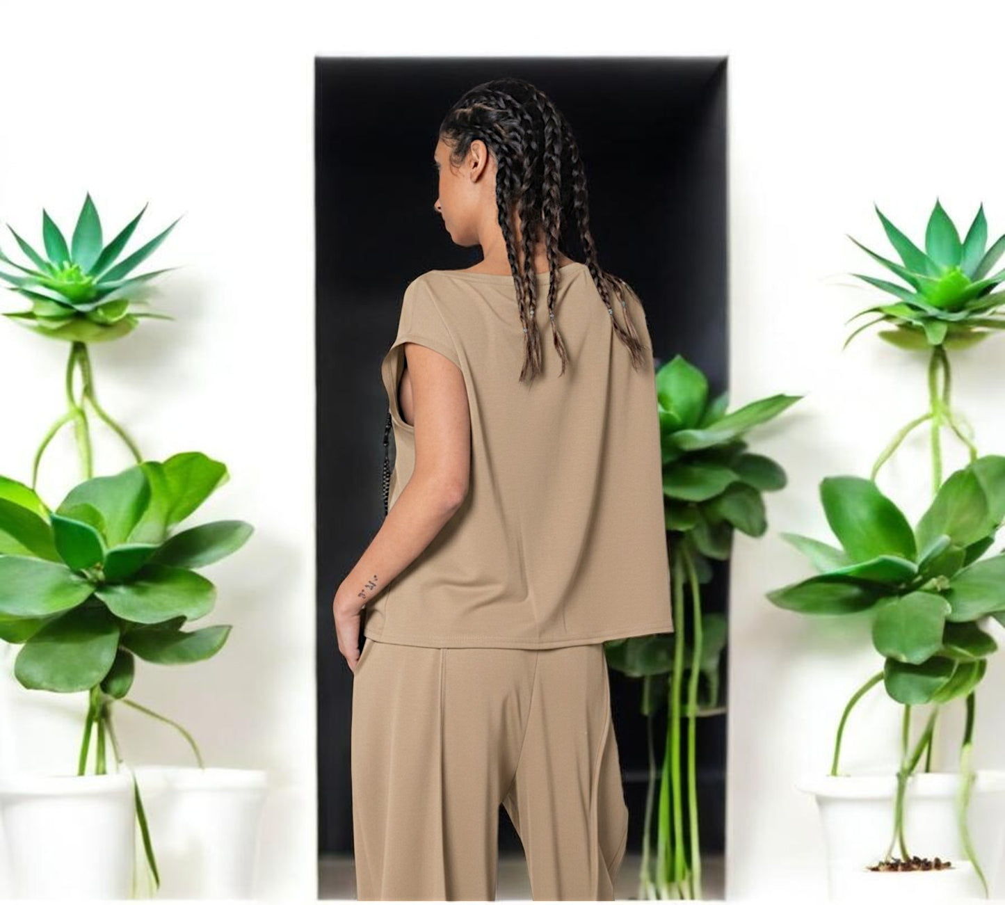 Contemporary Chain Detail Pants Suit - Above the Crowd Boutique