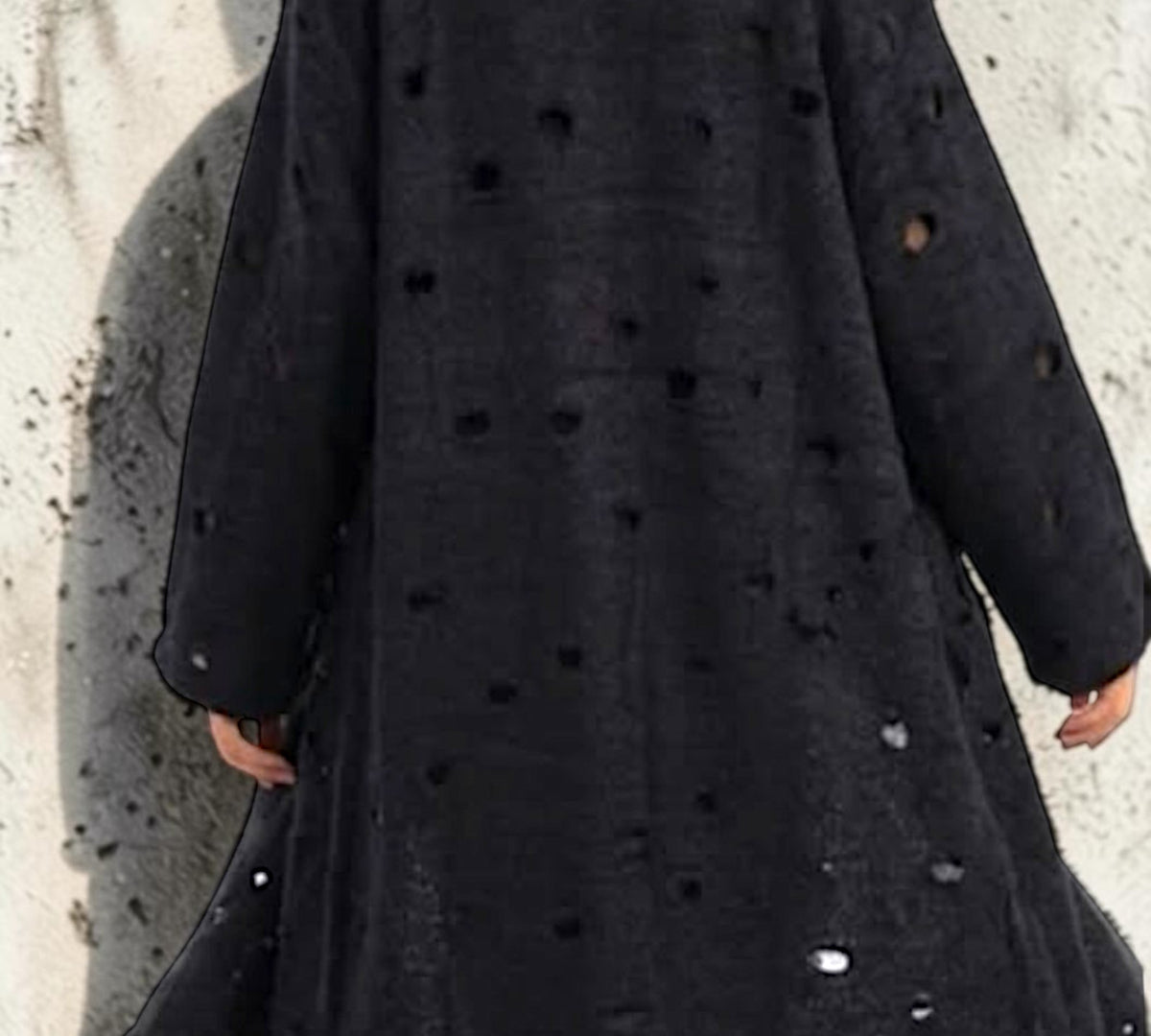 Distressed Lattice Panel Long Trench Coat - Above the Crowd Boutique