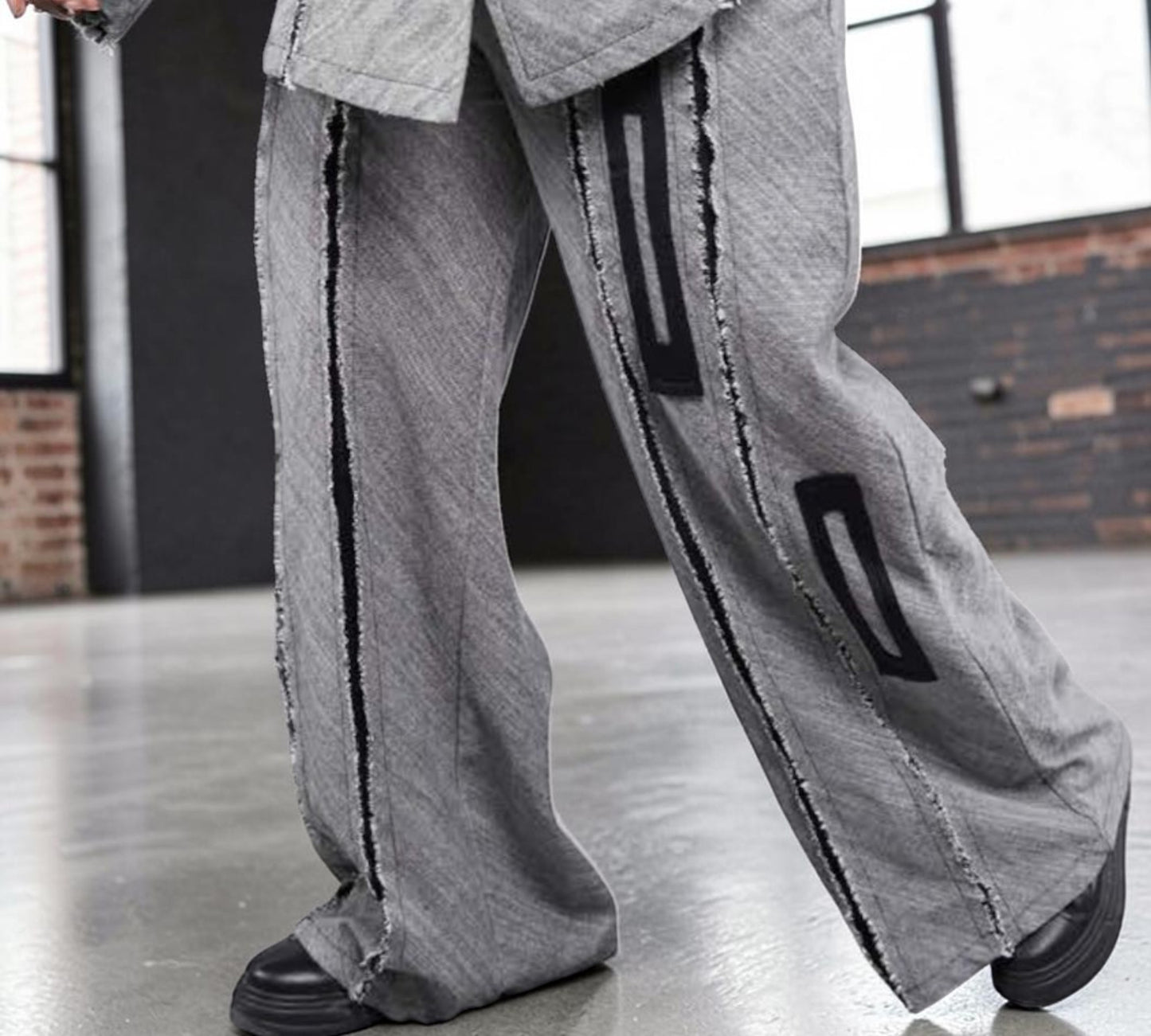 Plus Size Deconstructed Wide-Leg Statement Pants - Above the Crowd Boutique