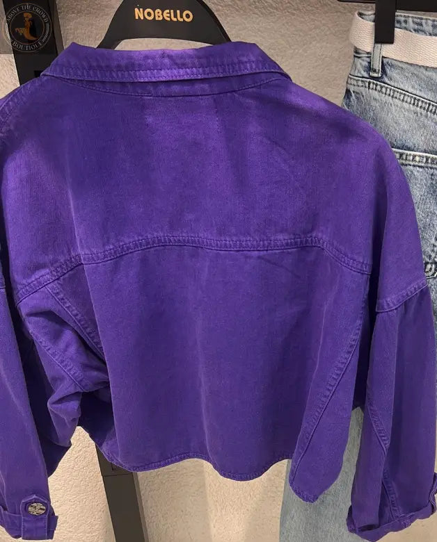 Nobello Crapped Purple Jean Jacket 7401 Nobello