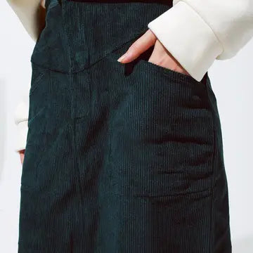 Q-2 Green Corduroy Miniskirt with Pockets 2391513 Q-2
