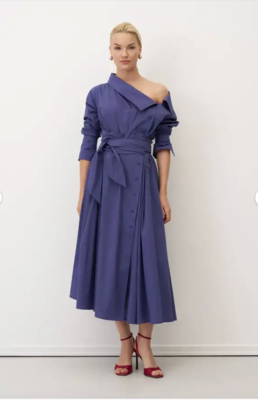 Bize Elegant Midi Shirt Dress