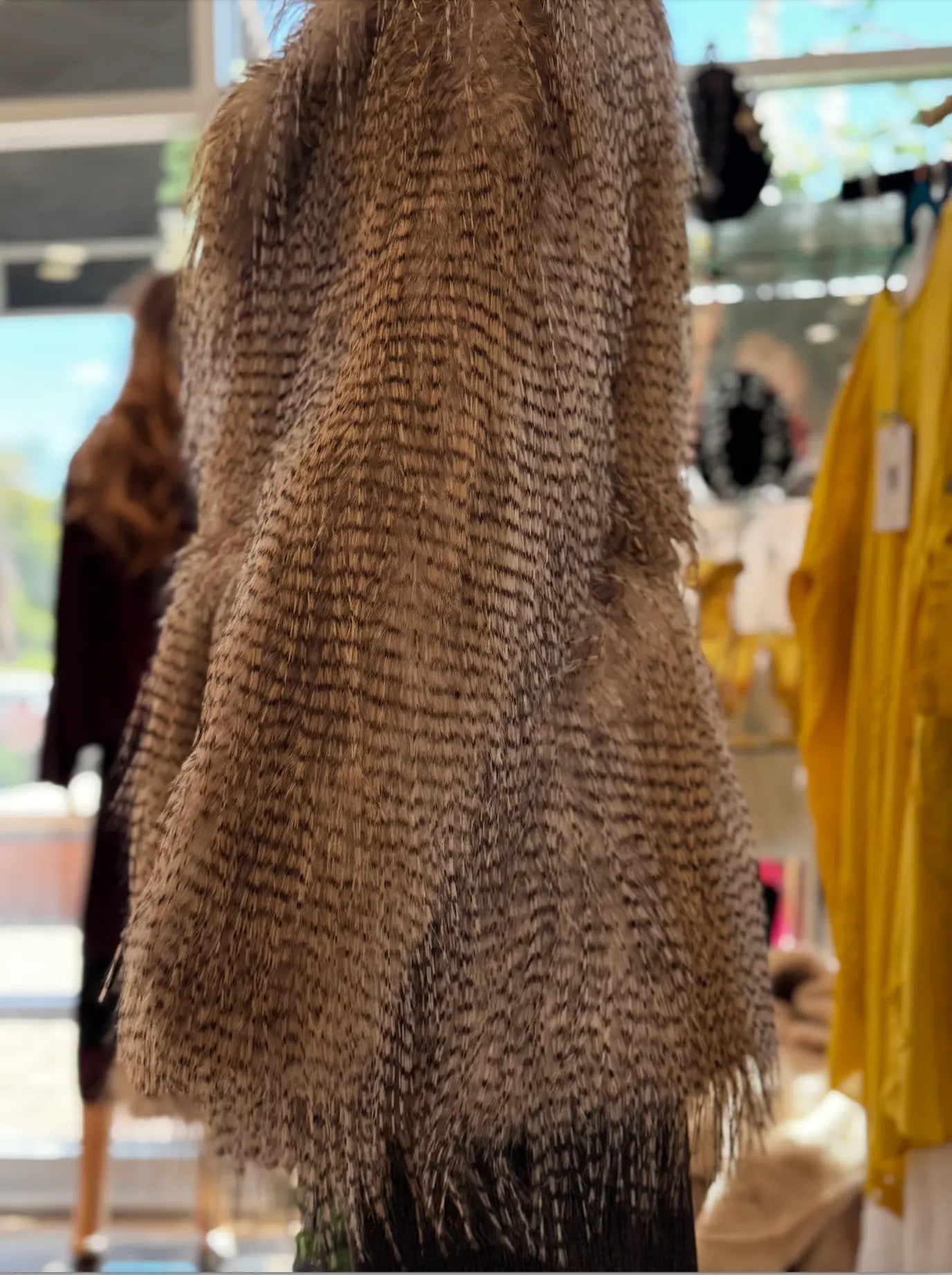 Textured Faux Fur Wrap Coat - Women's European Style Karma