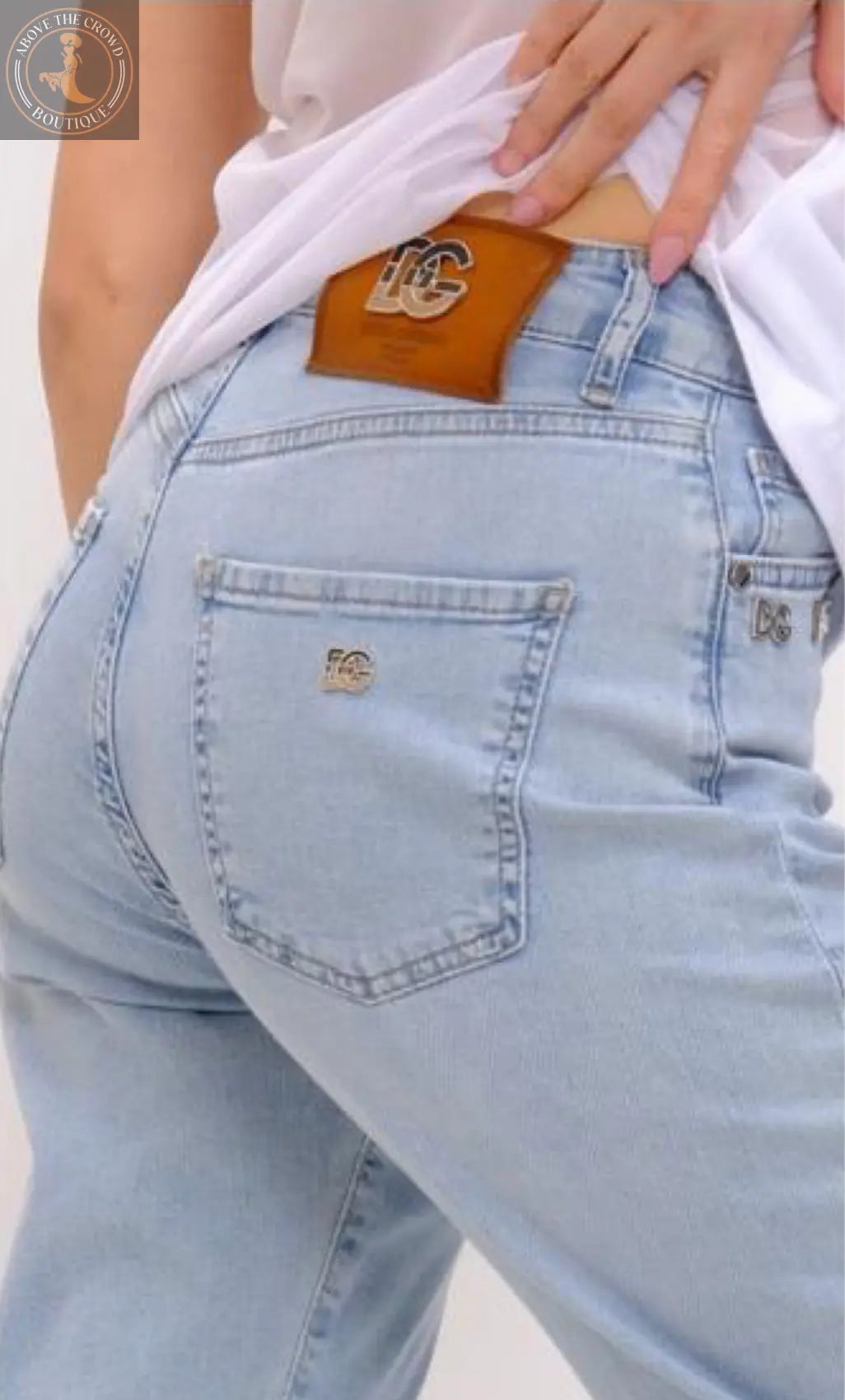 Women Light Wash Straight Jeans 5008 Nobello