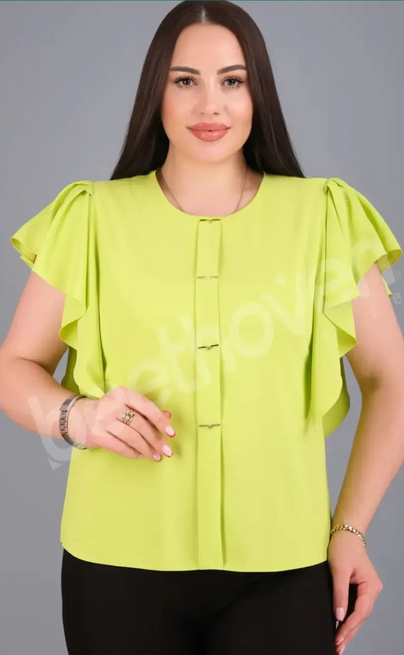 Women Silk Short Sleeves Top 25124 X & T Fashion