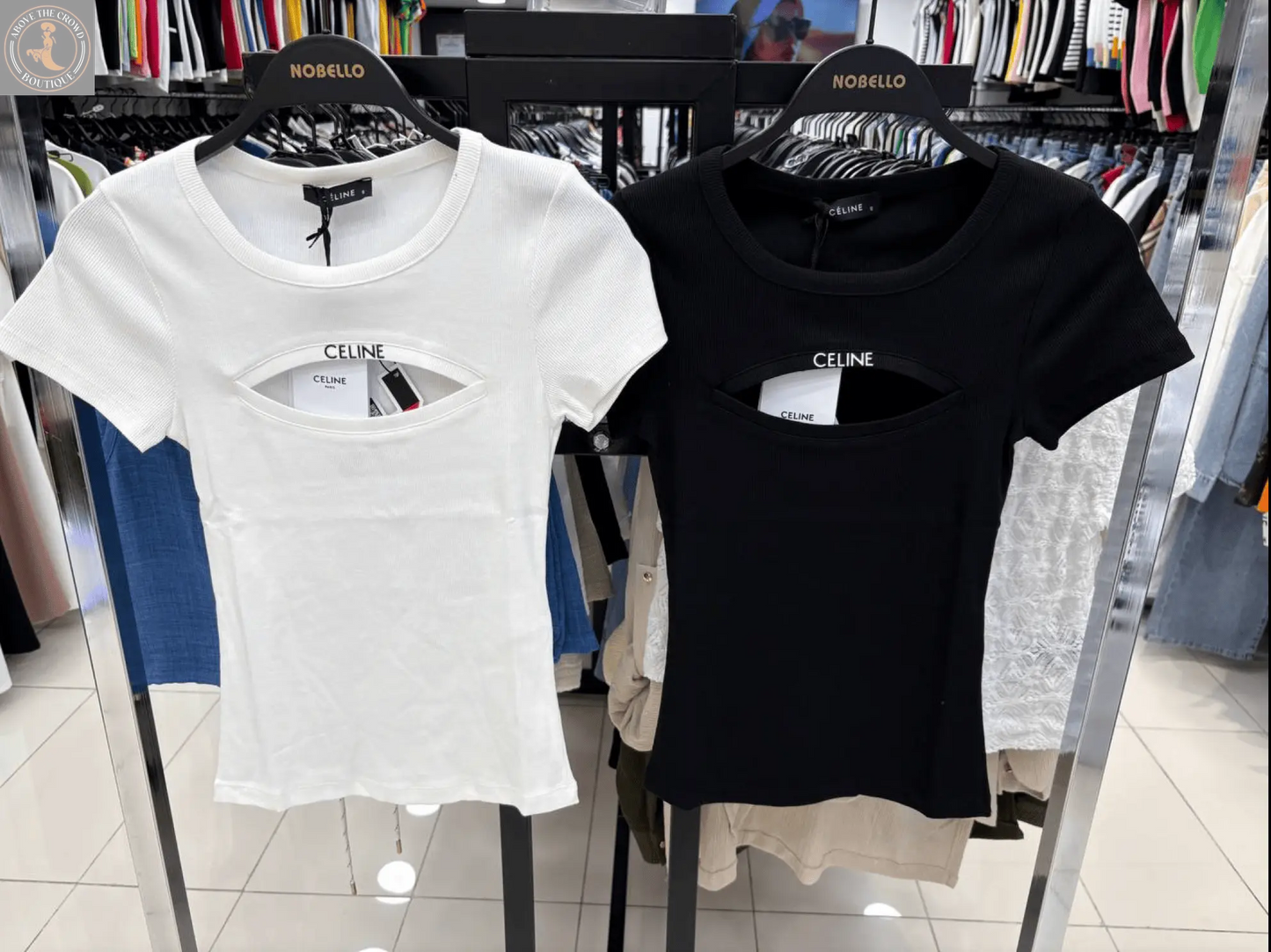Women Tailored T-Shirt With Front Slit CK2065 Nobello - Above the Crowd Boutique