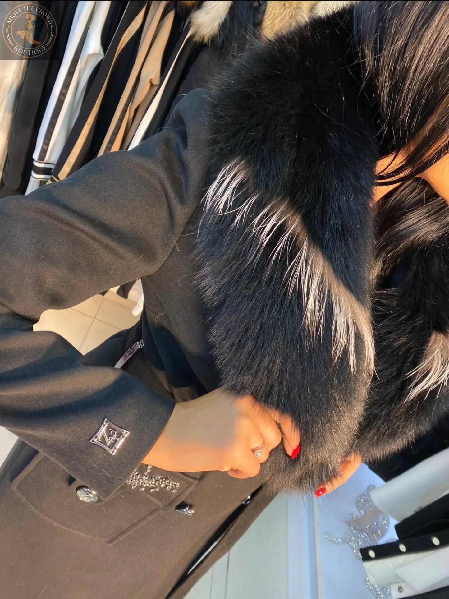 Zanardi Fashion Fur Collar Coat 1458 Zanardi Fashion