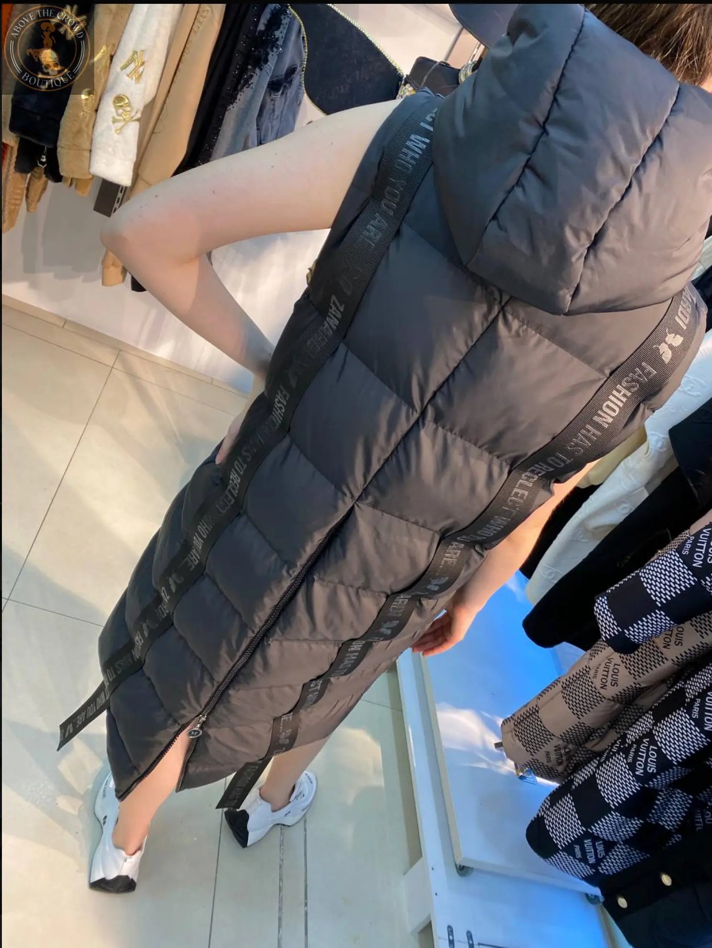 Zanardi Fashion Long Hooded Puffer Vest Zanardi Fashion