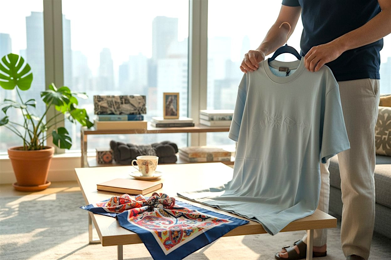 Men’s Embossed Graphic Cotton T-Shirt