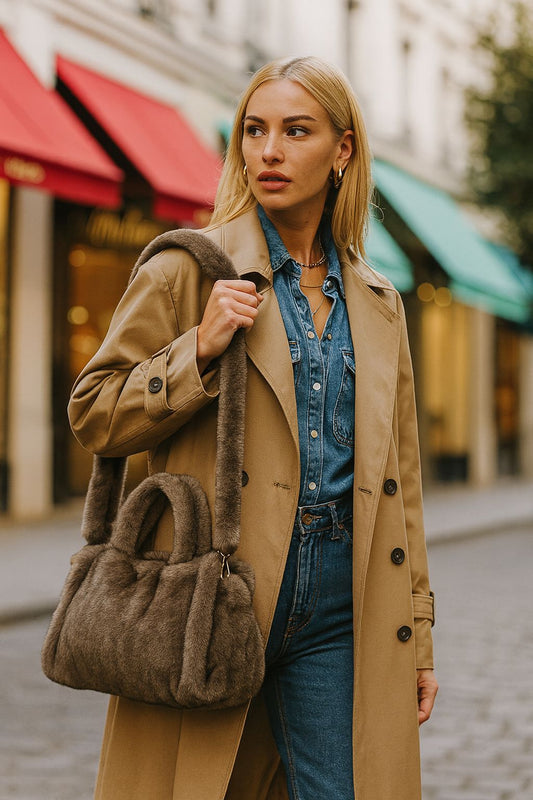 Plush Hand And Shoulder Bag