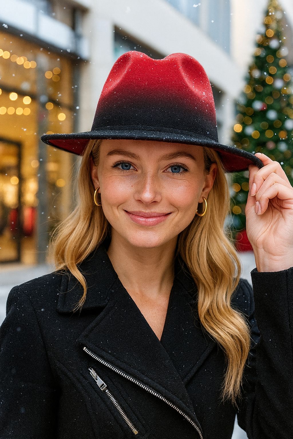 Black and Red Vintage Hat