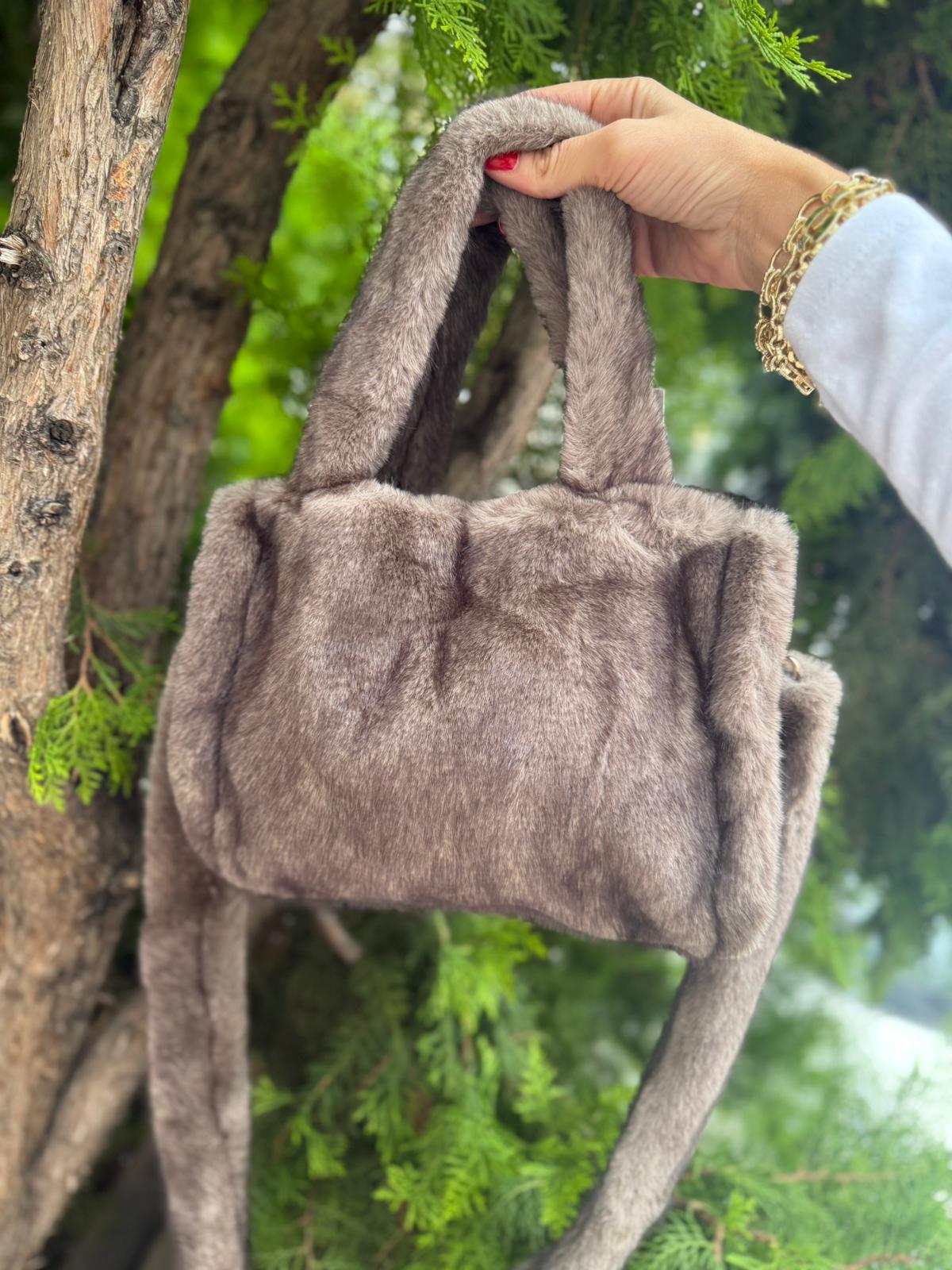 Plush Hand And Shoulder Bag