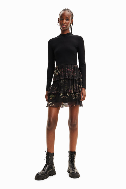 Desigual Short Pleated Dress - Above The Crowd Boutique