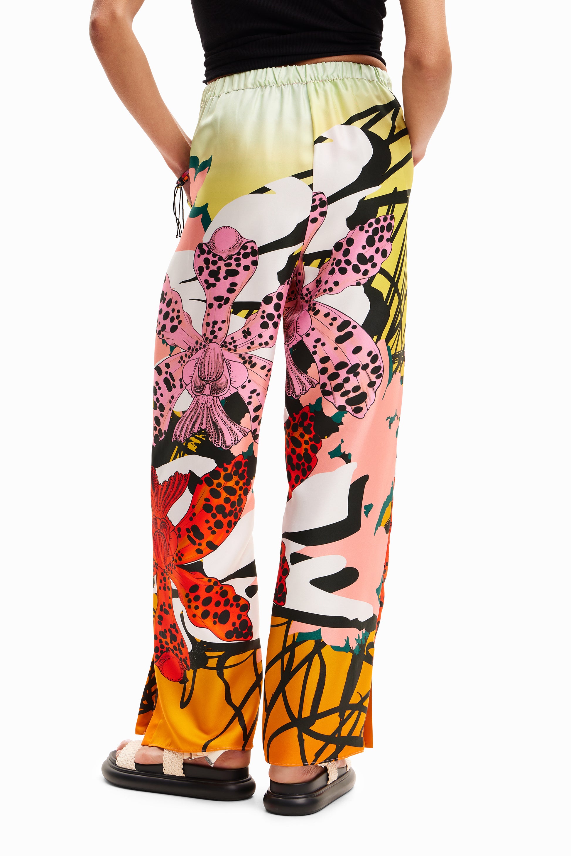 Desigual M. Christian Lacroix Silk Orchid Trousers 24SWPW27 - Above The Crowd Boutique