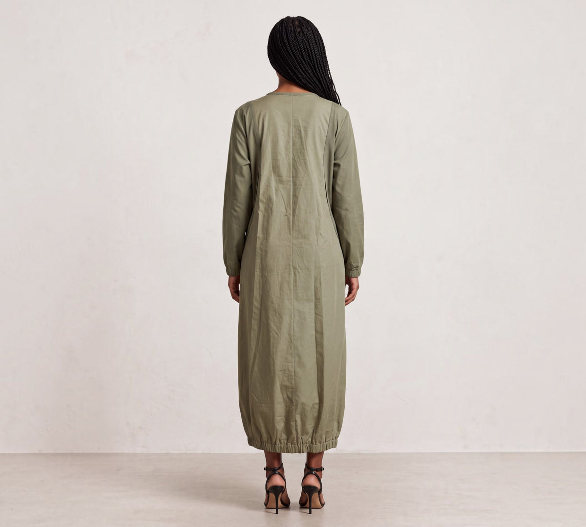 Olive Green Mixed-Fabric Floral Appliqué Maxi Dress - Above the Crowd Boutique