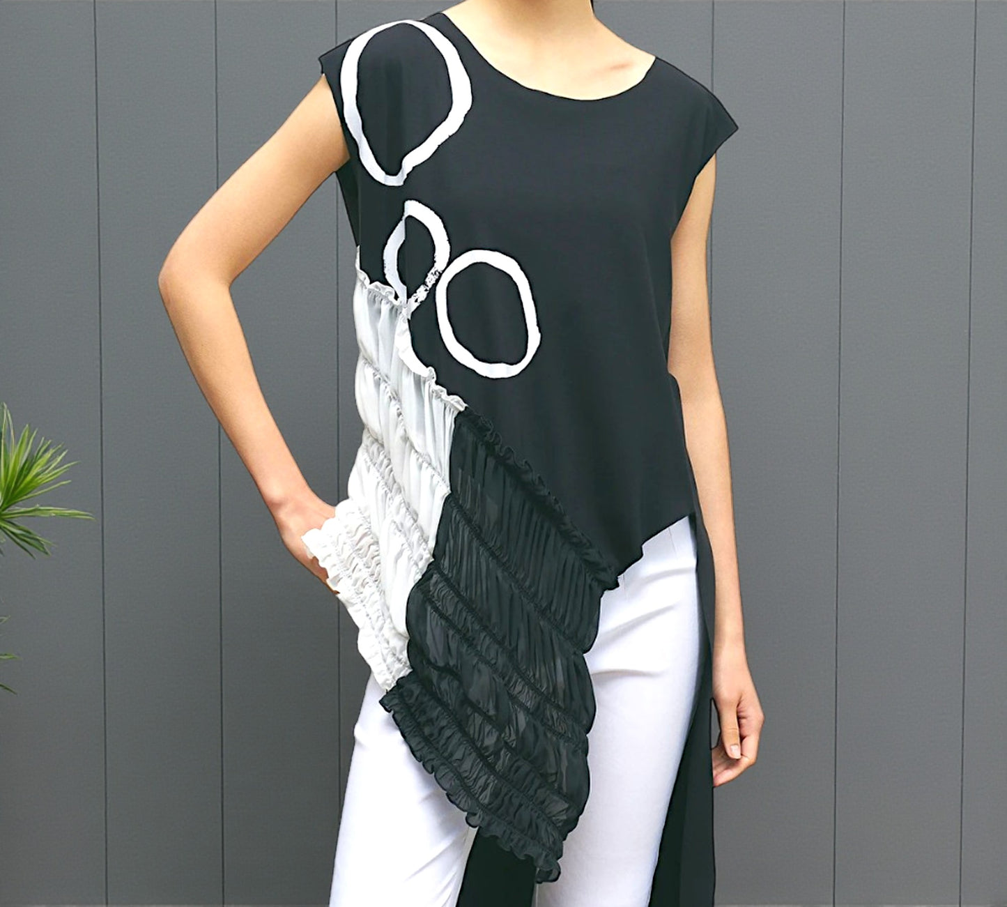 Bize Asymmetrical Artistic Tunic - Above the Crowd Boutique