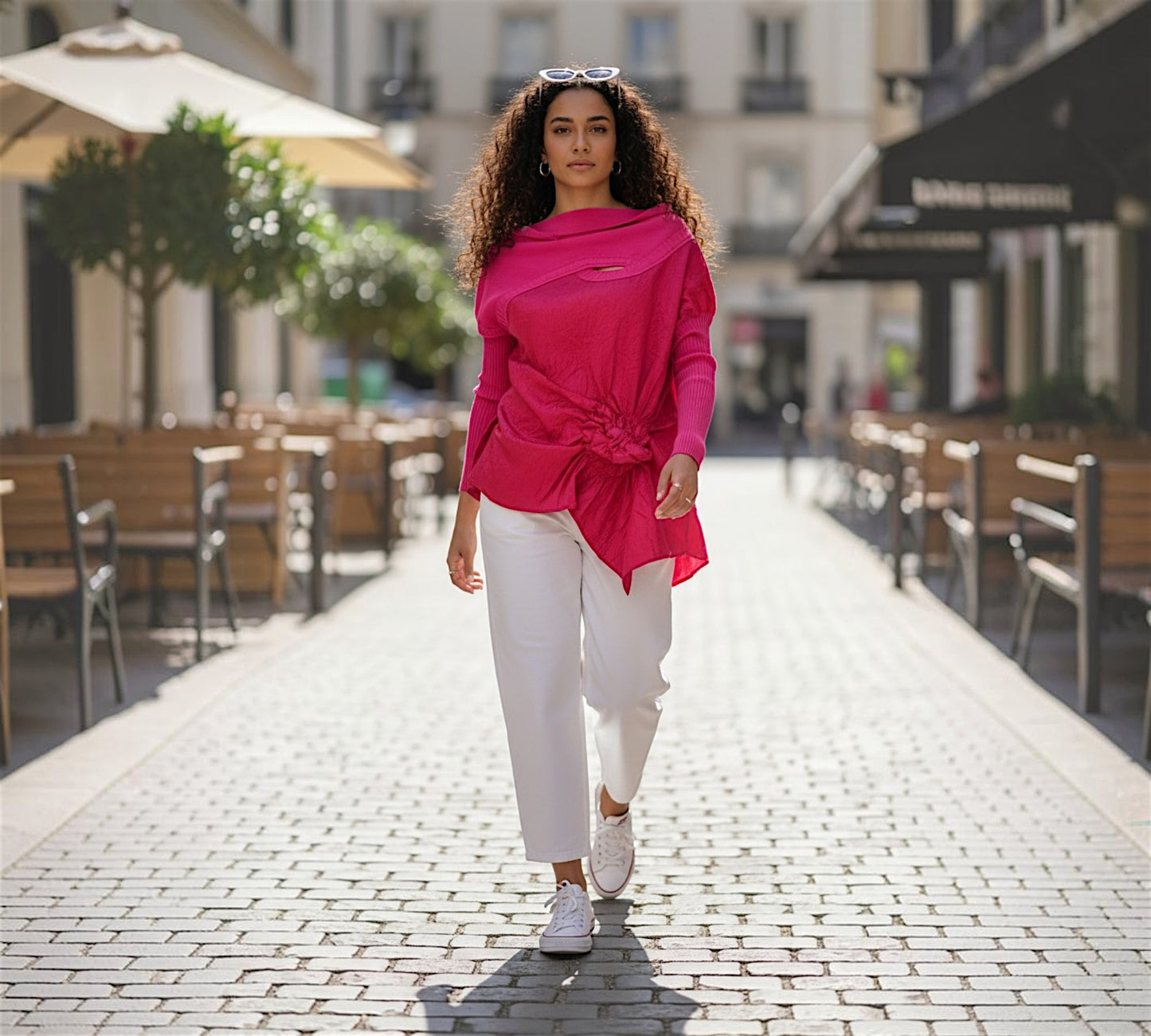 Bize Avant-Garde Crinkled Tunic Top - Above the Crowd Butique