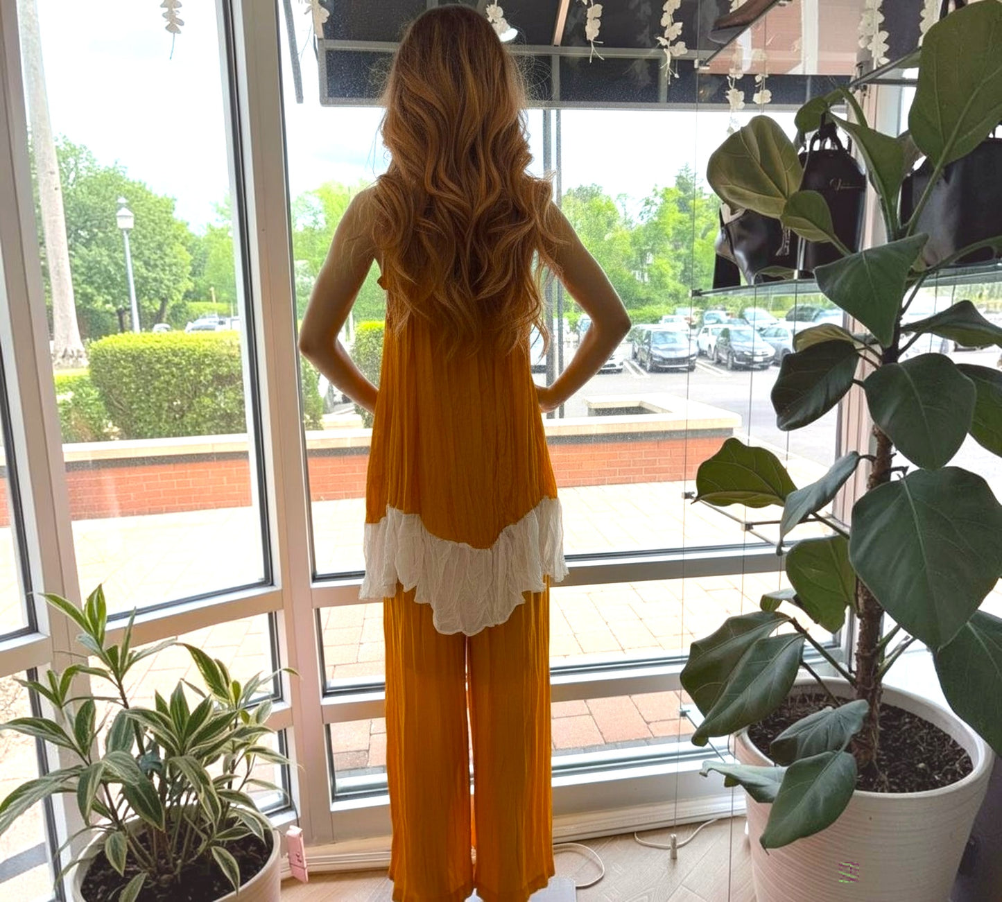 Bize Crinkled Two-Tone Resort Set - Above the Crowd Boutique