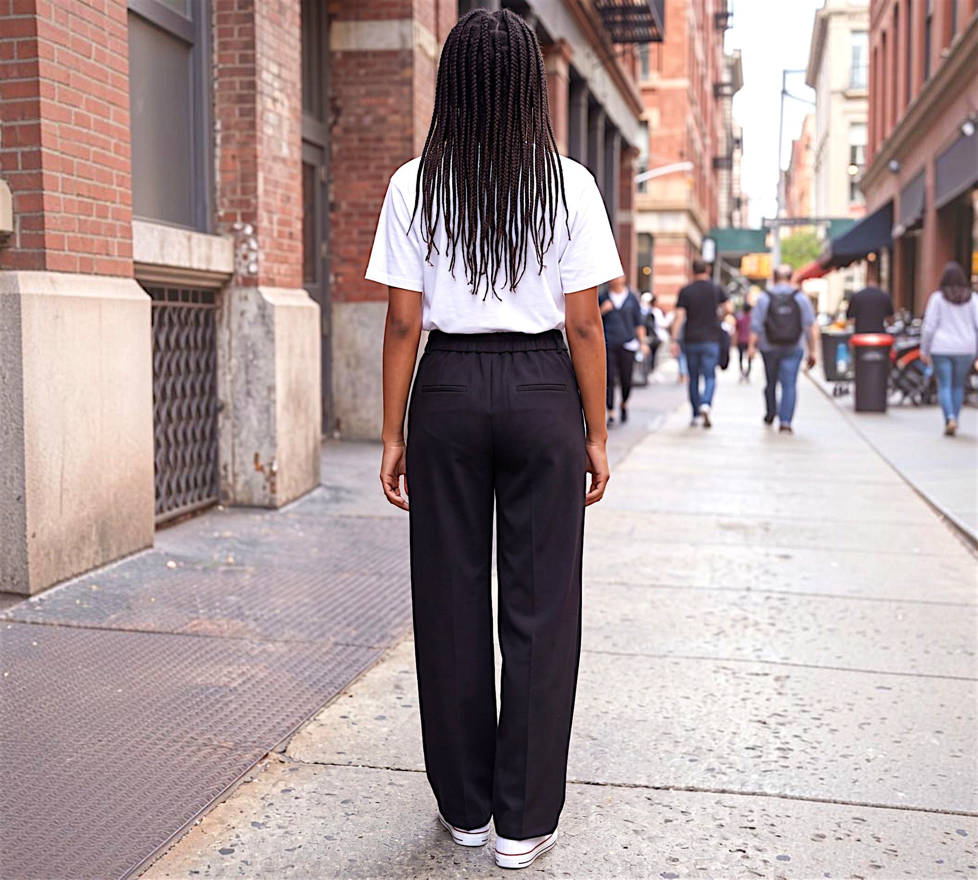 Black High-Waisted Tailored Straight-Leg Pants - Above the Crowd Boutique