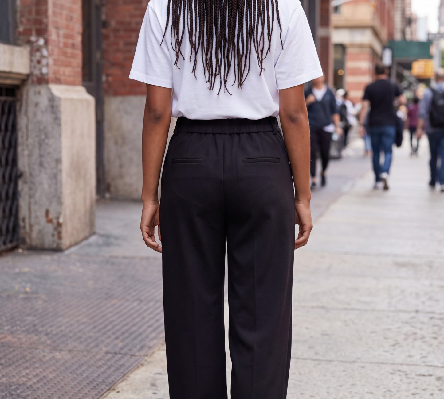 Black High-Waisted Tailored Straight-Leg Pants - Above the Crowd Boutique
