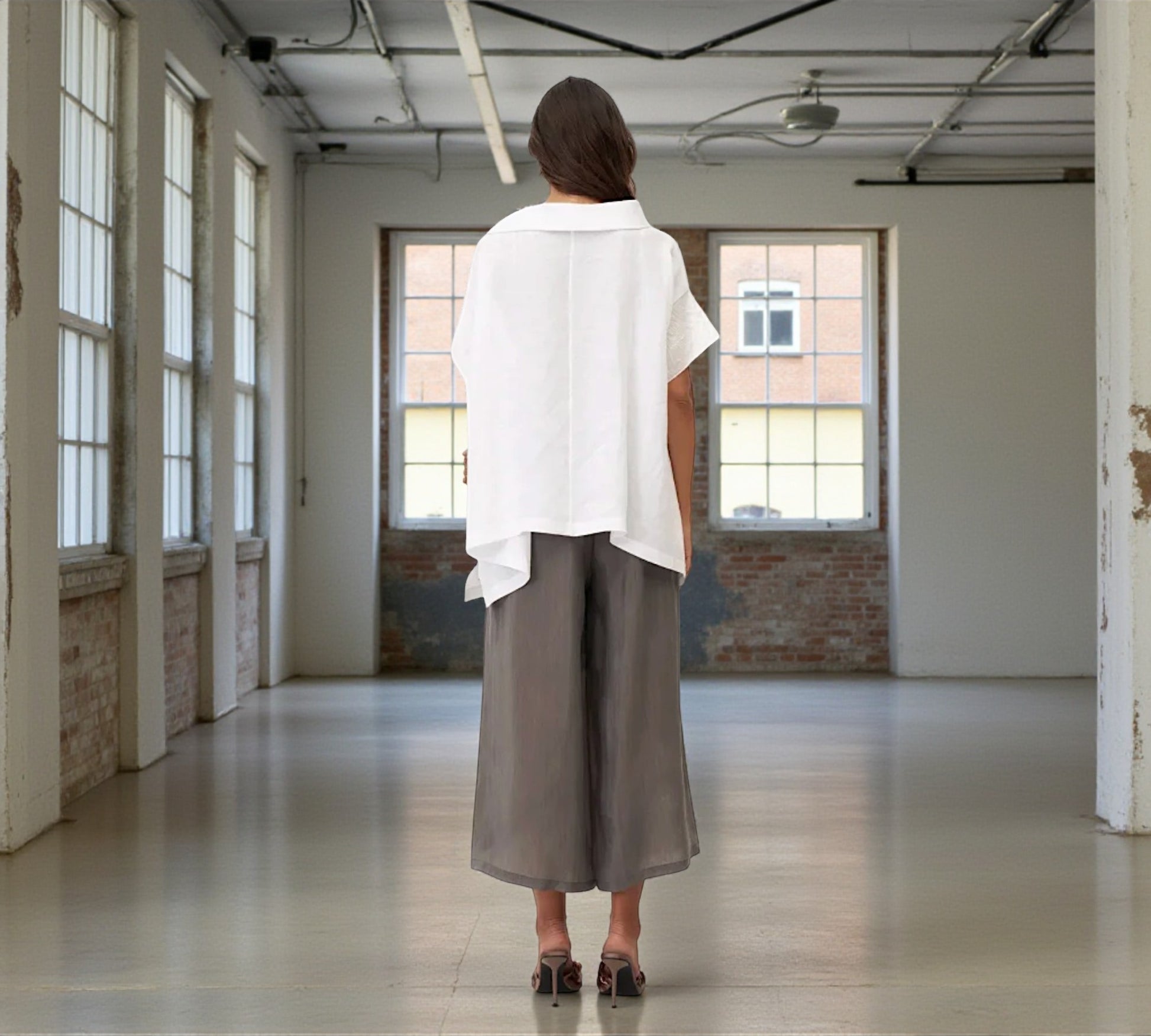 Bize Asymmetric Crinkle Blouse - Above the Crowd Boutique