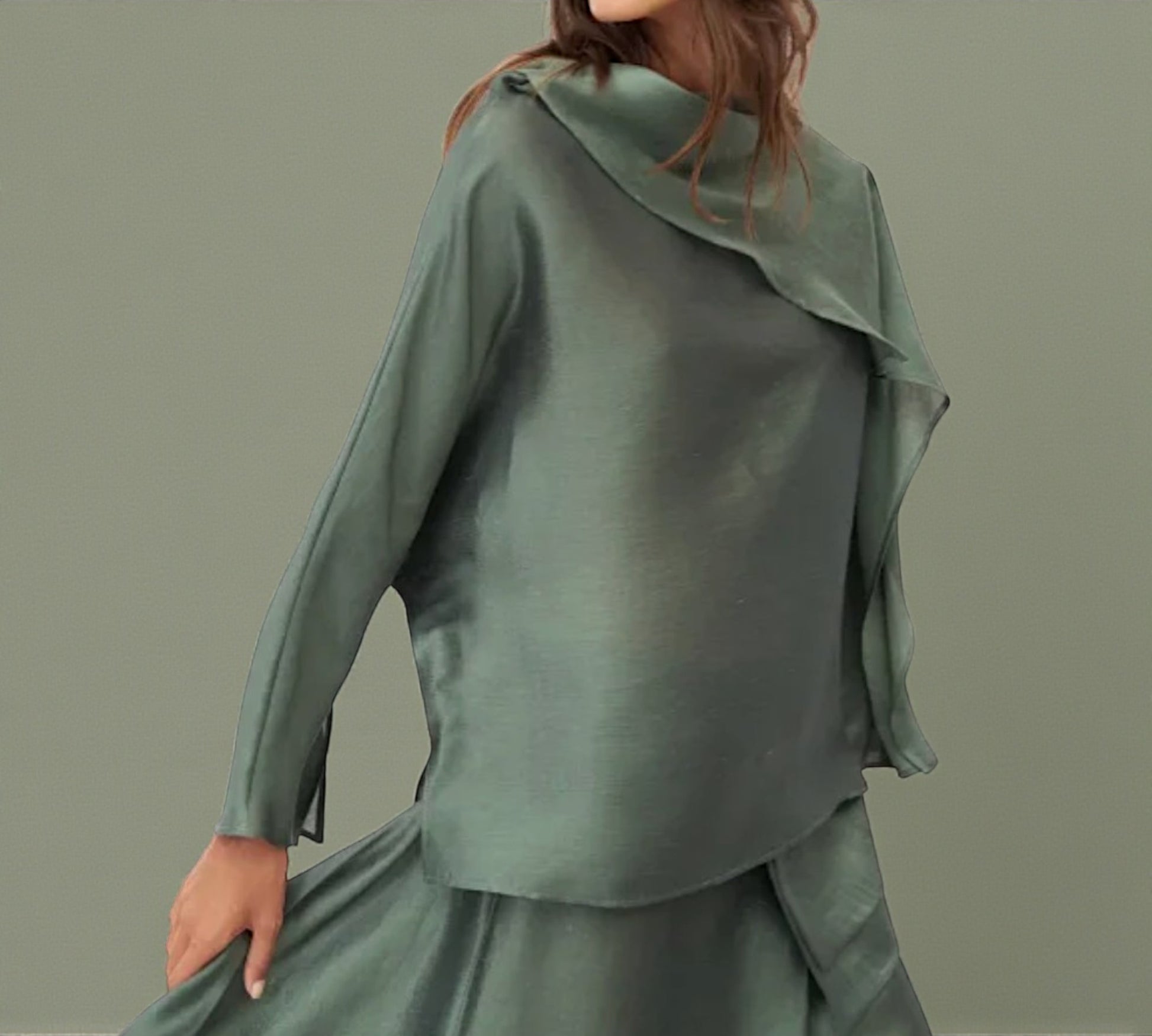 Bize Draped Satin Blouse - Above the Crowd Boutique