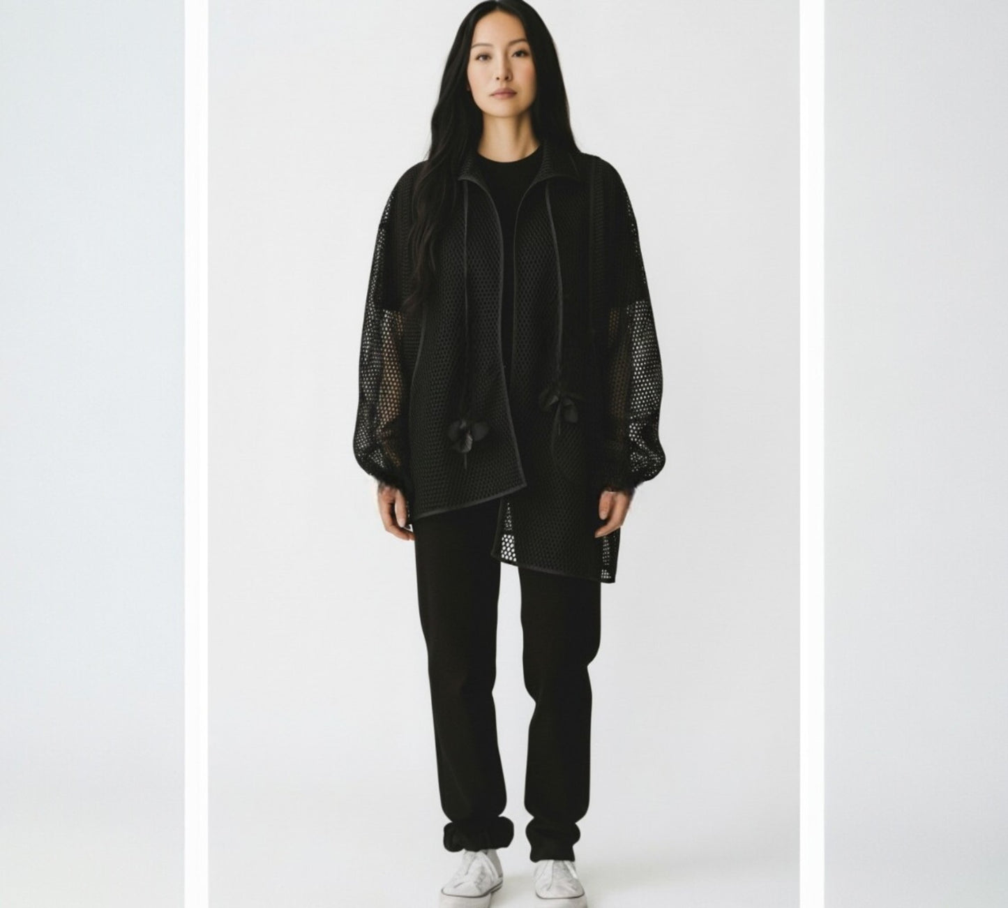 Bize Black Mesh Statement Jacket - Above the Crowd Butique