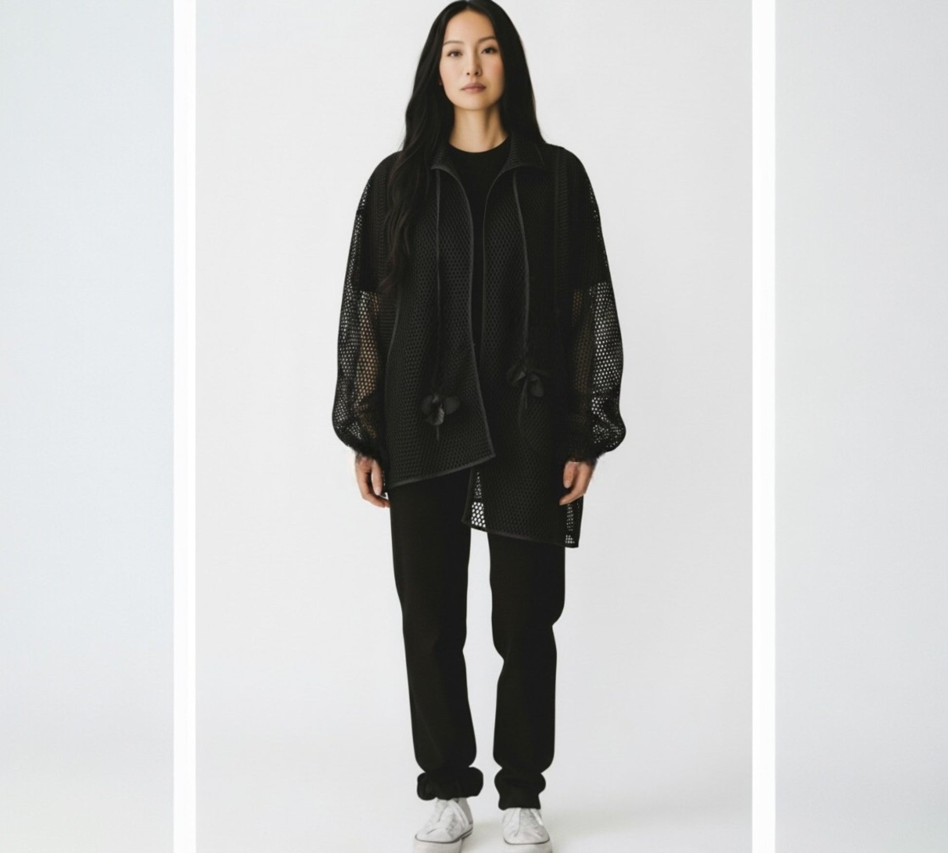 Bize Black Mesh Statement Jacket - Above the Crowd Butique