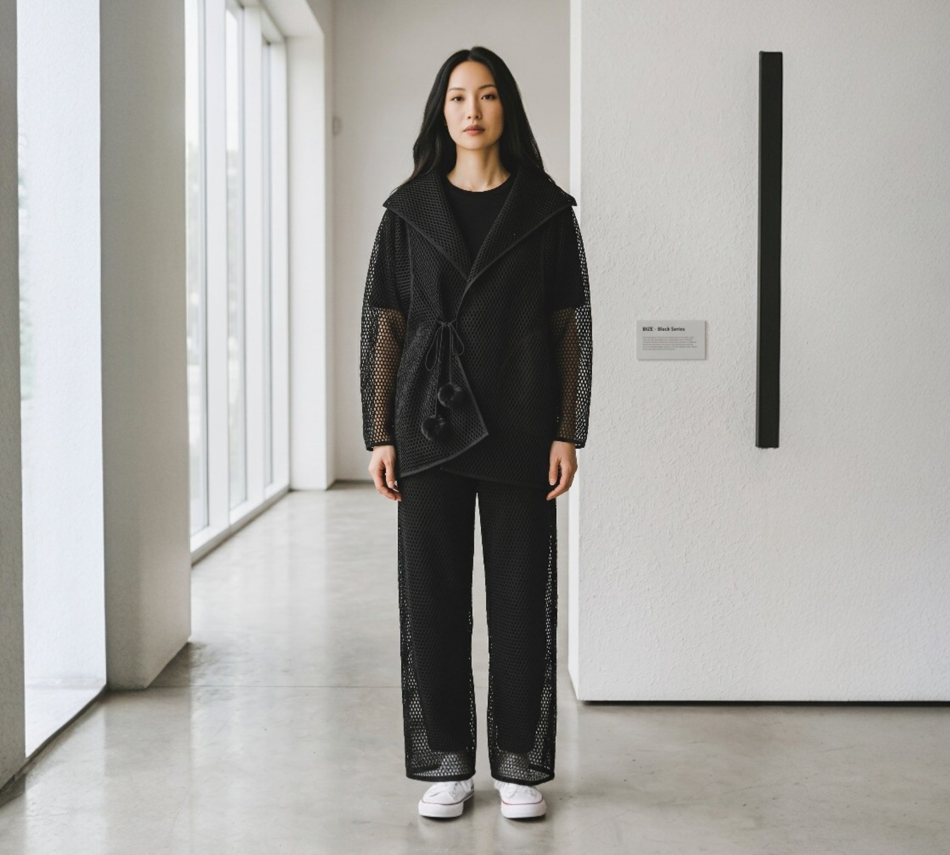 Bize Black Mesh Statement Jacket - Above the Crowd Butique