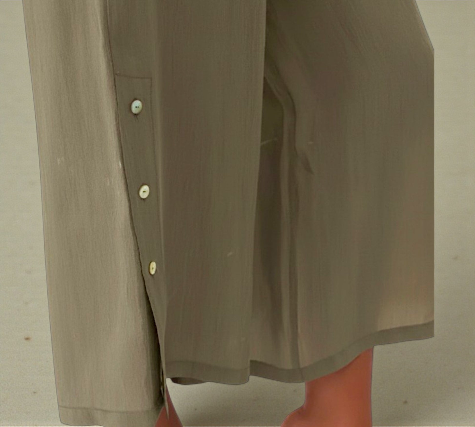 Bize Olive Wide-Leg Cropped Pants with Button Detail - Above the Crowd Boutique