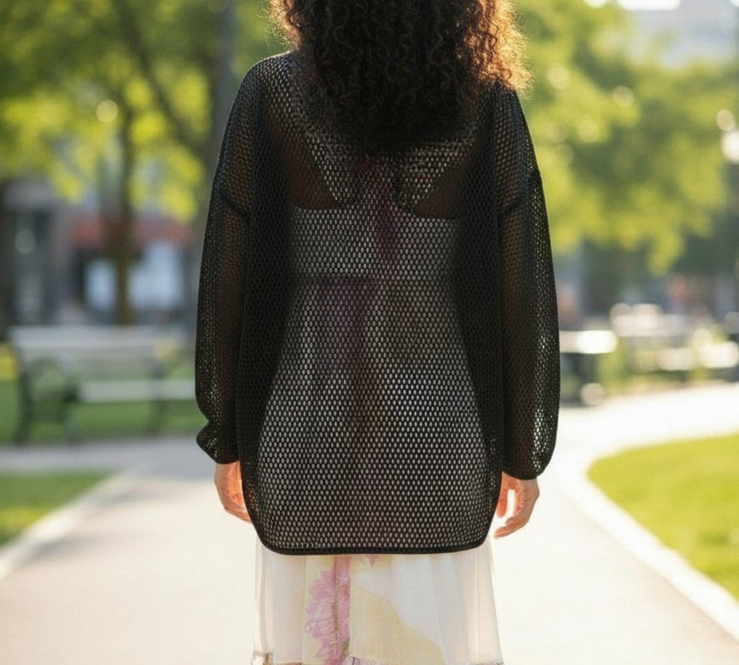 Bize Oversized Mesh Bow Sleeve Top - Above the Crowd Boutique