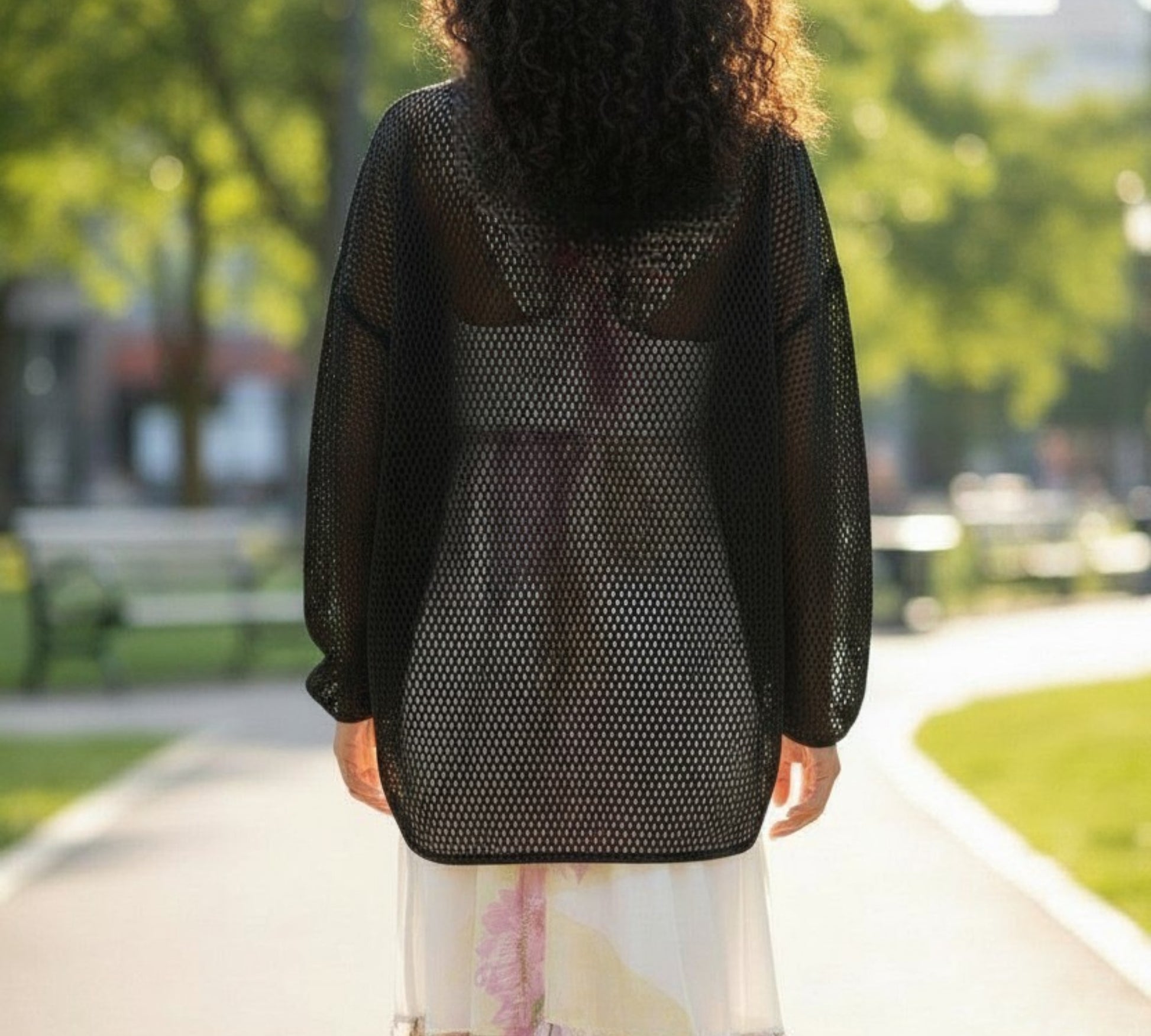 Bize Oversized Mesh Bow Sleeve Top - Above the Crowd Boutique