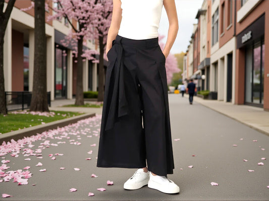 Bize Wide-Leg Wrap Pants - Above the Crowd Boutique