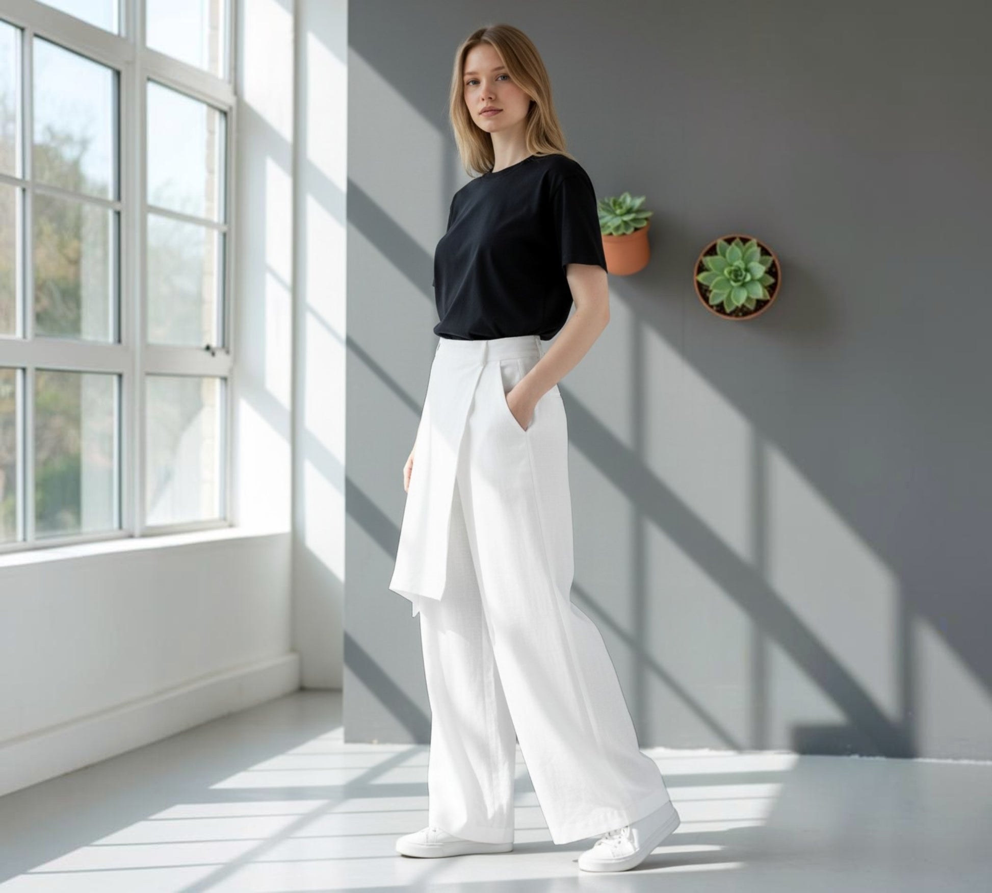 Bize Wide-Leg Wrap Pants - Above the Crowd Boutique