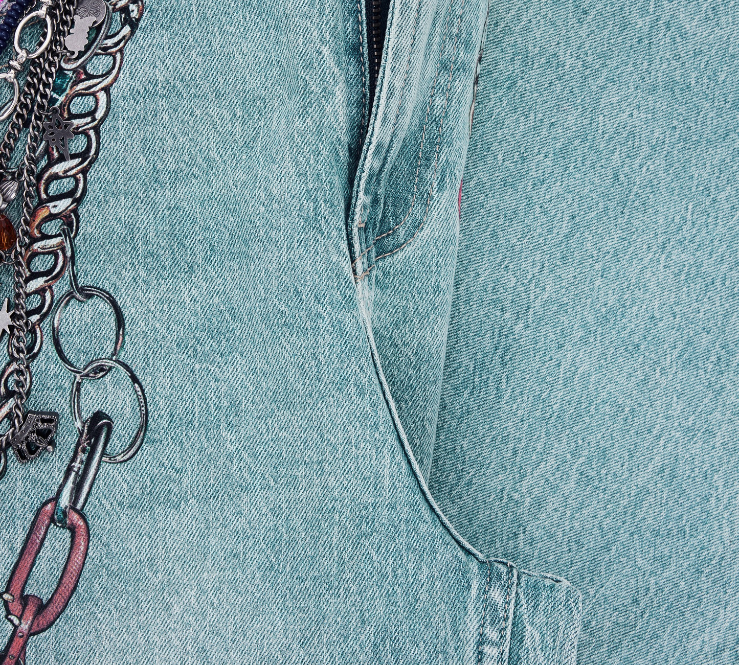 Chain Embellished Wide Leg Jeans - Above the Crowd Boutique